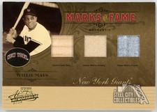 Willie Mays 2005 Playoff Absolute Marks Of Fame Triple Relic Card #MF-24 1/1