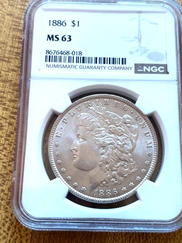 1886 Morgan Silver Dollar NGC MS 63