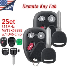 2 for 2004 2005 2006 2007 Buick Rainier Ignition Key + Remote Fob 3B MYT3X6898B