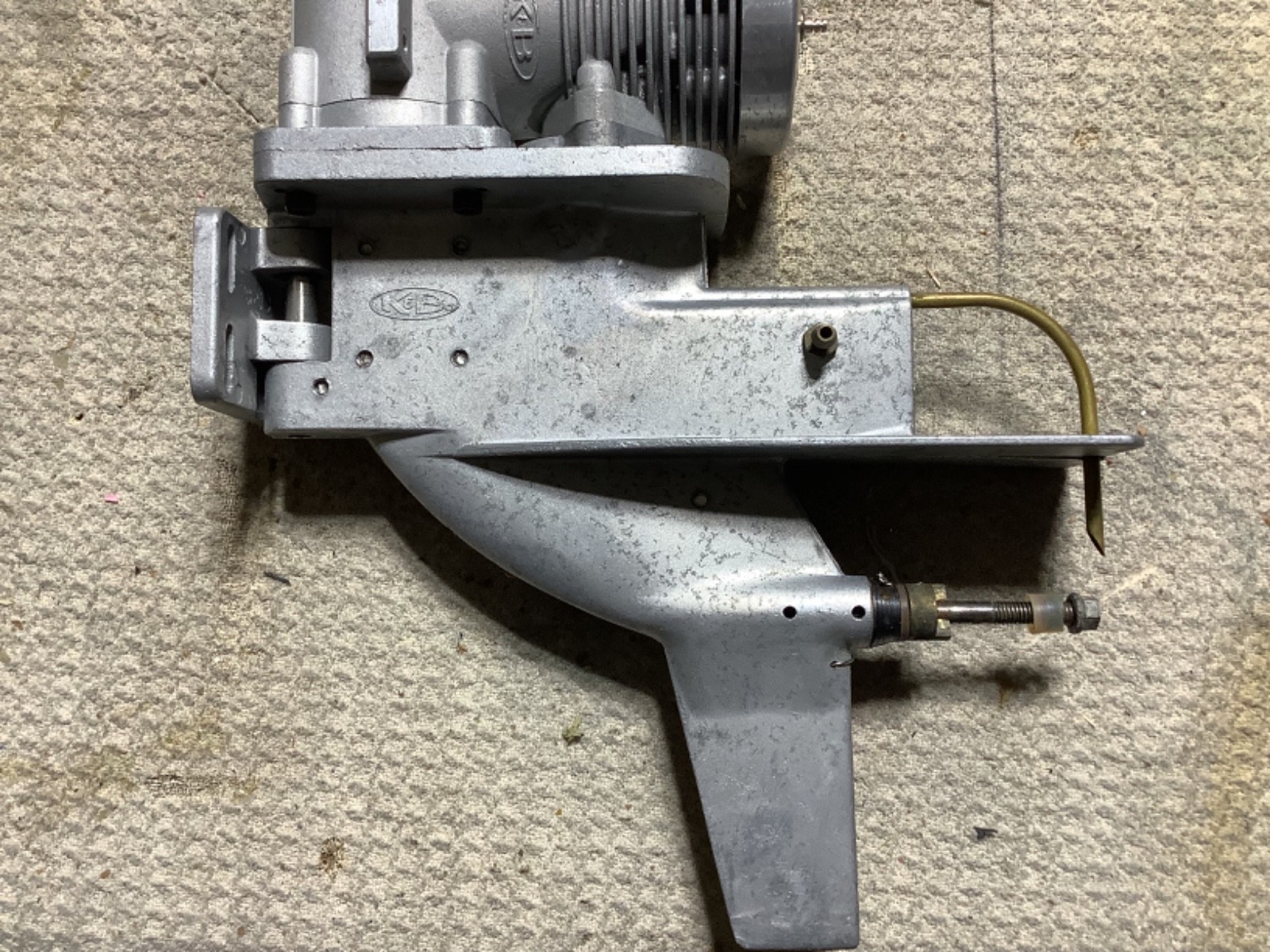 Vintage KB Outboard 11cc & Lower Unit RC Boat K&B Gas Engine Motor