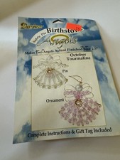 VTG Darice Safety Pin Birthstone Angel Kit 2.5 NIP October Tourmaline