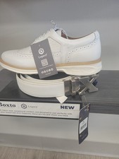 Boxto Legacy Men's Leather Spiked Golf Shoes White Lace-Up Low Top