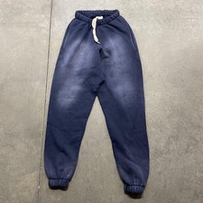 Made in USA Sweatpants Womens Medium Navy Blue Joggers Elastic Cuffs Drawstring