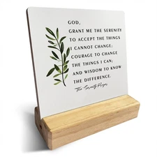 Inspirational Quote Country the Serenity Prayer Wooden Plaque Sign Desk Decor