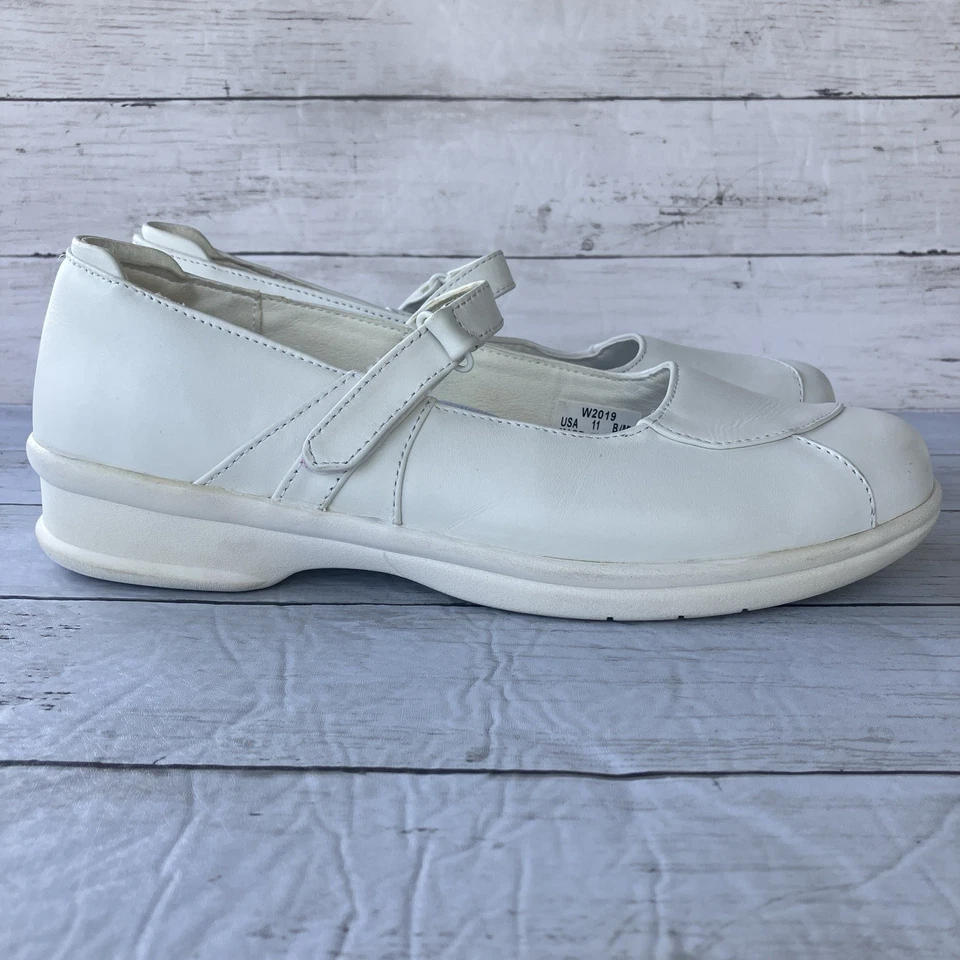 Propet Shoes Womens 11 White Leather Mary Jane Comfort Walker Hook Loop Strappy - Image 3 of 4