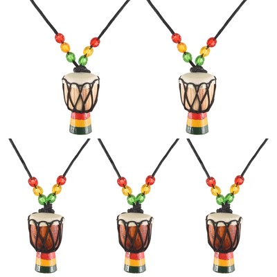 5 StüCke Instrumentenhalsketten Djembe Trommel  AnhäNger Afrikanische Tromm8995