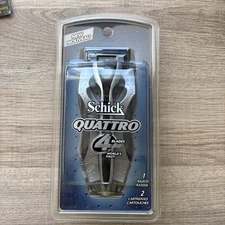 NEW Old Stock SCHICK QUATTRO RAZOR & 2 CARTRIDGES