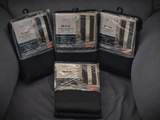 Mainstays 30in W X 84in L Room Darkening Panel Pair, Black Woven - New