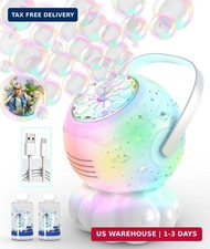 Upgraded Bubble Machine, Integrated USB-C Rechargeable, 9Colors RGB Light, 20.3o