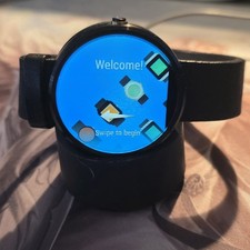 Motorola Moto 360 Smart Watch 1st Generation Black Leather Band Heart Rate