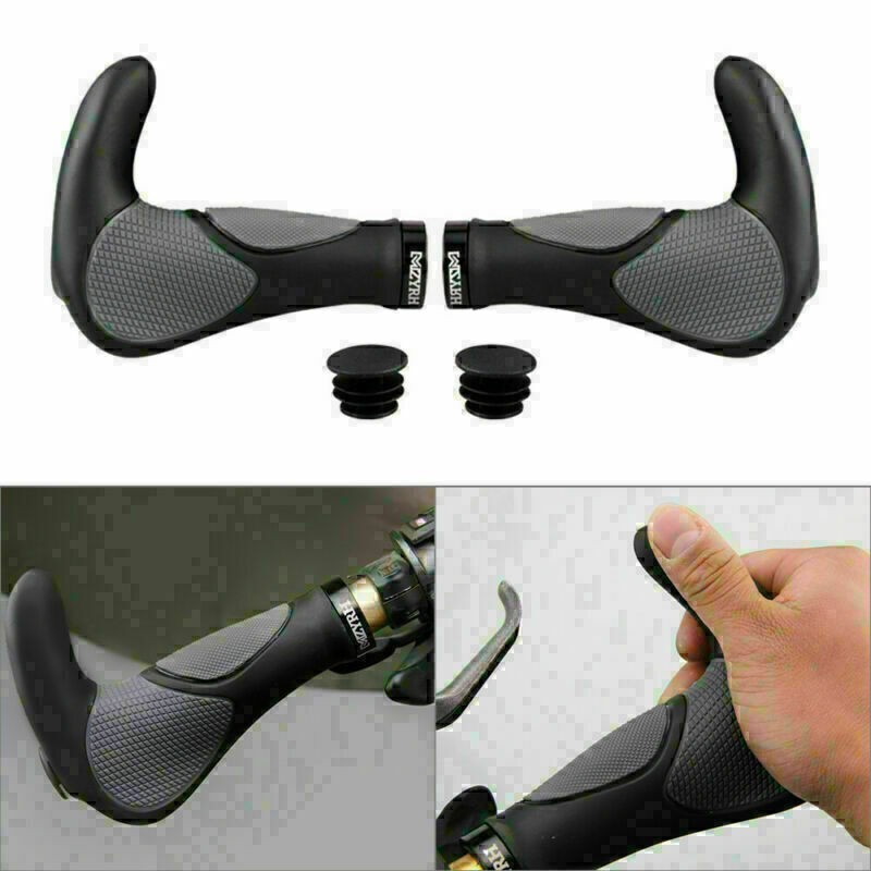 TPR Mountain Bike MTB Bike Grips Lock on Plugs Ergonomic Handlebar Grip 140mm