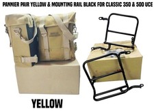 PANNIER PAIR YELLOW & MOUNTING RAIL BLACK FIT FOR R.E CLASSIC 350 & 500 UCE