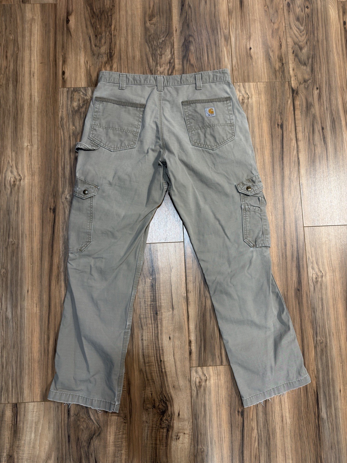 Carhartt Relaxed Fit Cargo Pants 34X32 Beige Dark Tan Workwear Utility B342-DES thumbnail 12