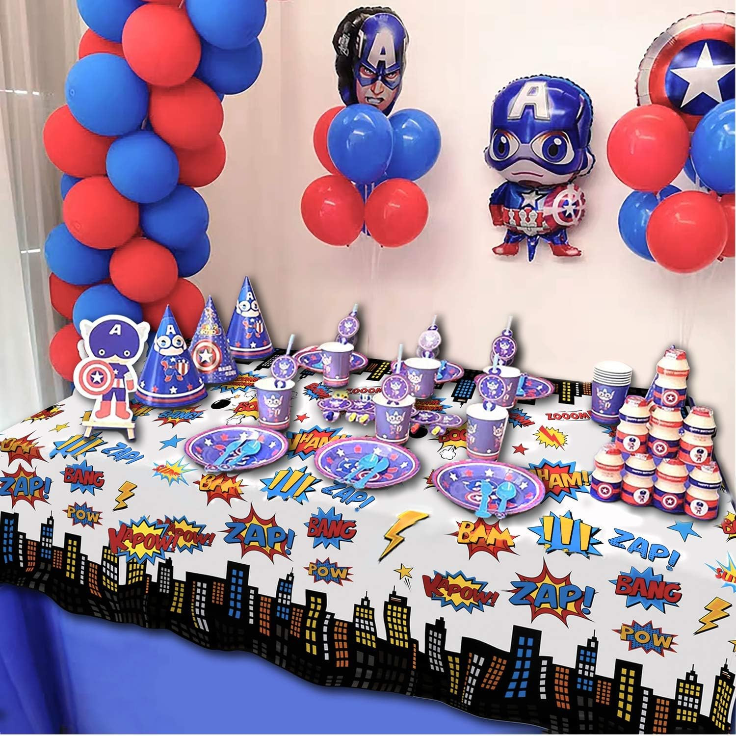 5 Pack Superhero Plastic Table Cover,43" X 71" Superhero Tablecloths Party Suppl