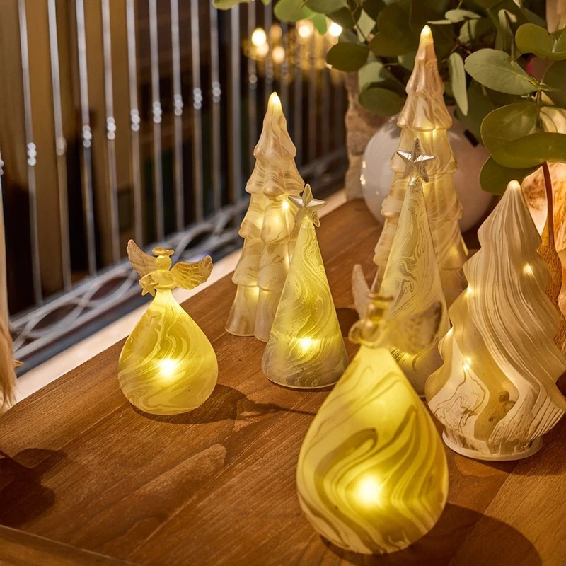 Albero Natale Vetro Grigio Stella con Led Soprammobile Tognana 16 21 cm, fotografia 8 di 9