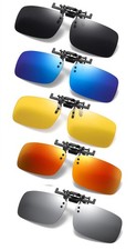 5 Pack Clip on Flip up Polarized Lens For Prescription Glasses, 100 UV Prote...