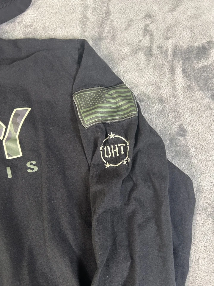 Camiseta con Capucha Colosseum Navy Annapolis OHT U.S.A. Manga Larga Para Hombre Grande Negra Foto 3 de 4