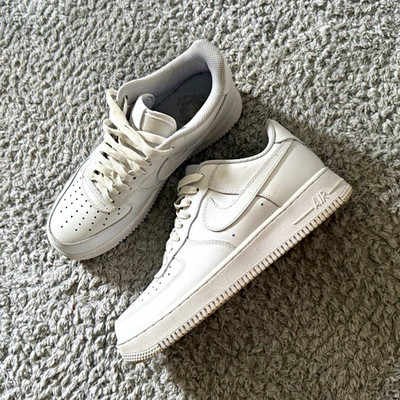 Nike Air Force 1 Low Top Sneaker Schnürung Weiß Herren EU 42