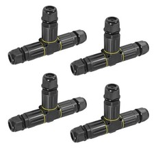 4PCS IP68 Waterproof Electrical Cable Connector, Outdoor 3 Pin T Shape Juncti...