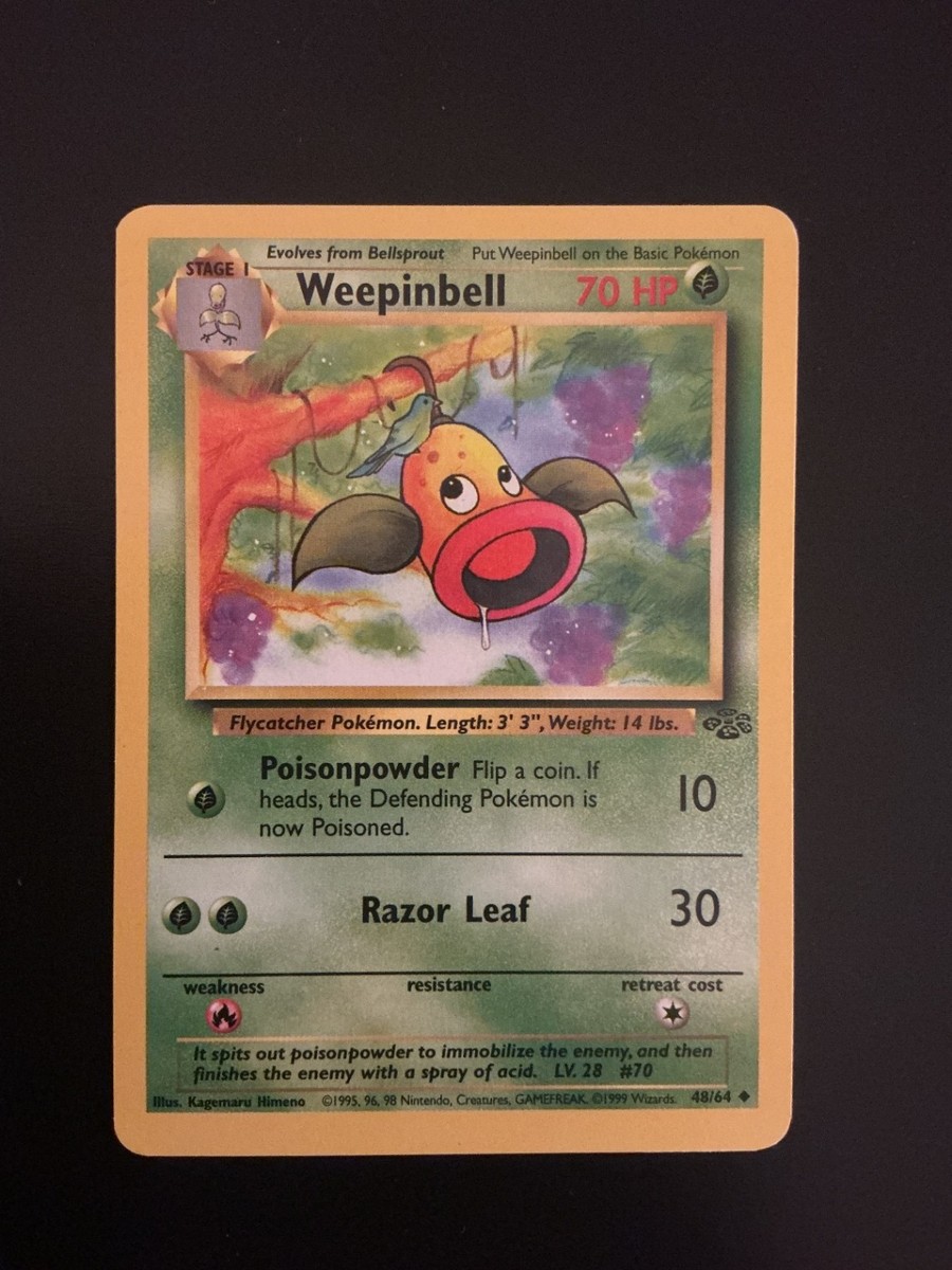Pokemon Weepinbell Jungle vintage card #48/64 Wotc 1999