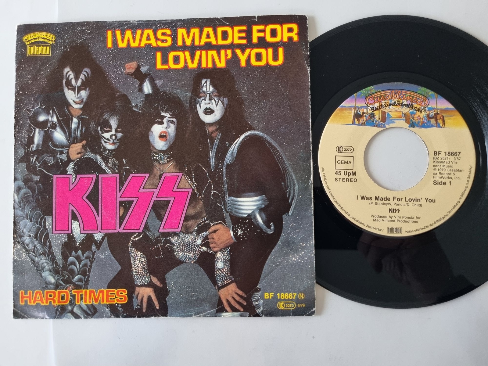 Kiss - I Was Made For Lovin' You / Hard Times 7'' Vinyl Germany