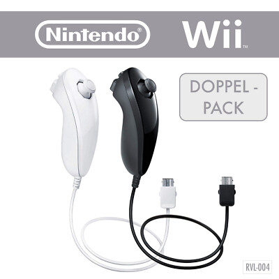 Zwei / 2x Nunchuk ORIGINAL Nintendo Wii für Remote Controller Fernbedienung   