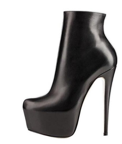 leather platform ankle boots