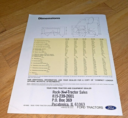 3 Vintage FORD LOADER Brochures - Compact Loaders / Skid Steer Loaders - Picture 6 of 10