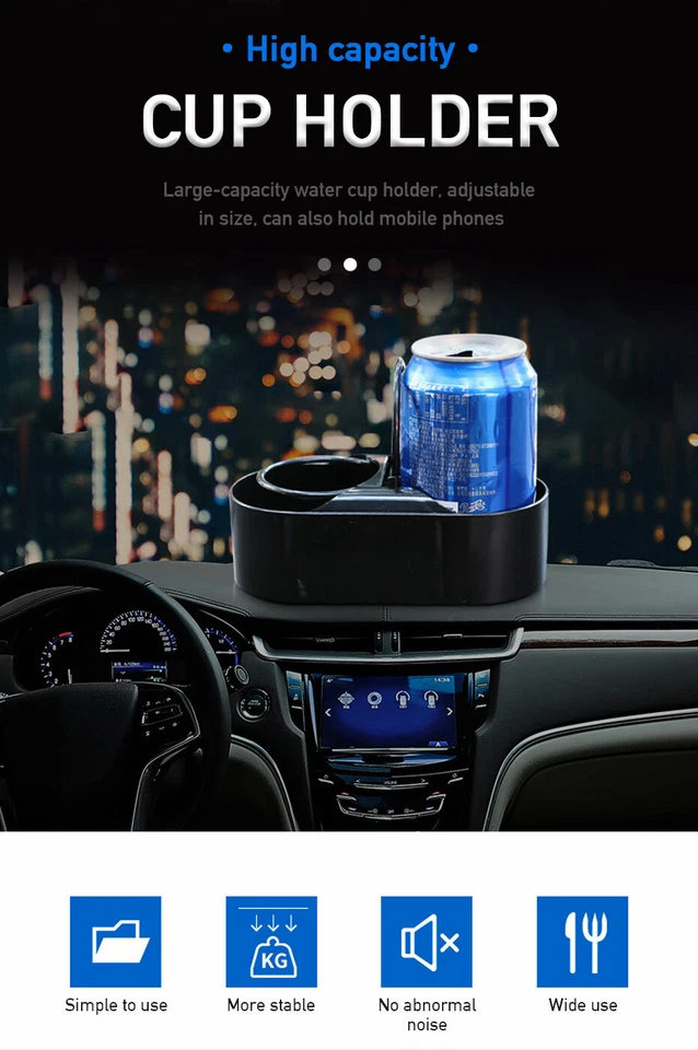 Consola central de coche portavasos botella de bebida soporte de teléfono organizador de almacenamiento Foto 4 de 4