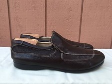 Actual AUTH Prada Brown Leather Mens Slip on Loafers Slippers US Sz 9.5 EUC