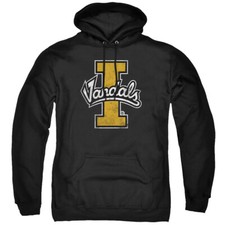 University of Idaho Adult Pullover Hoodie Distressed Primary Logo, Black, S-3XL