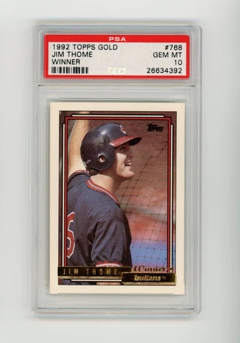1992 Topps Gold Jim Thome #768 Winner Rookie RC PSA 10 GEM MINT Indians HOF
