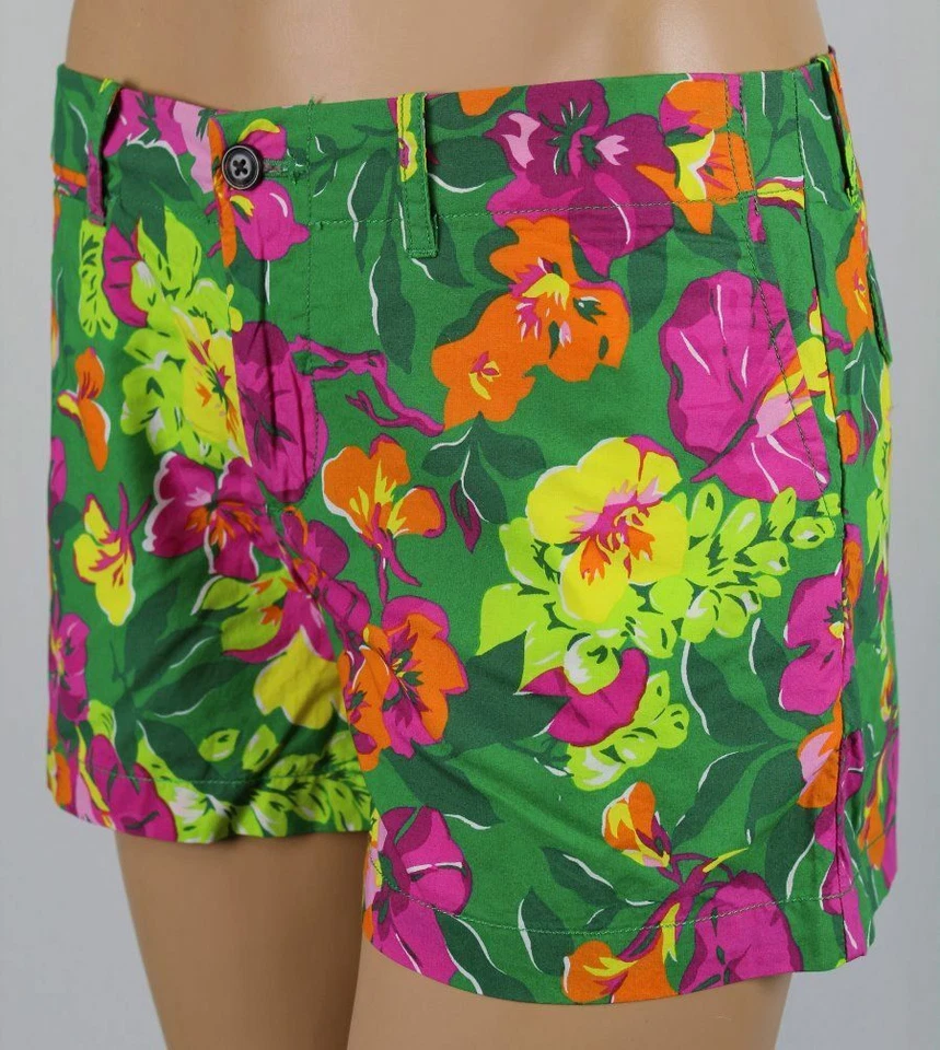 Pantalones Cortos Ralph Lauren Deportivos Verde Naranja Rosa Floral Nuevos con Etiquetas Foto 2 de 2