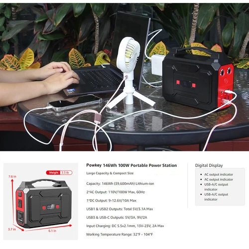 Portable Power Bank AC 146Wh/100W Battery Backup Camping Laptop Phone Charger image 11