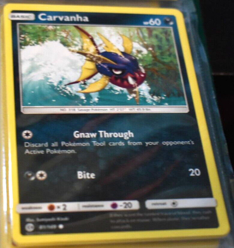 Carvanha # 81/149 Sun & Moon Base Set Pokemon Trading TCG Game Cards NM/MINT