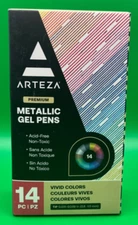 Arteza Metallic Gel Ink Pens - Set of 14