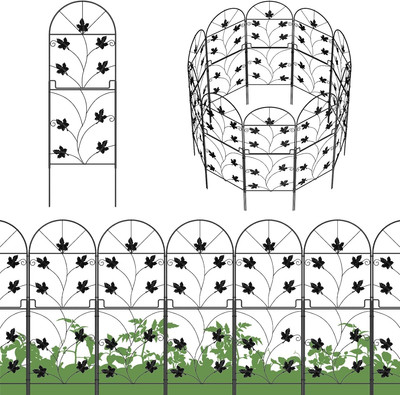 Decorative Garden Fence 10 Pack, 38In (H) X 10Ft (L) Rustproof Metal Landscape N