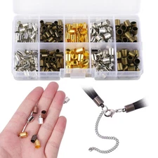 200 PCS Kumihimo Jewelry Kit Copper Cord Ends Caps Tassel Combo Pack