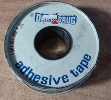 Vintage Dart Drug Adhesive Tape Round Tin 1/2" Tape