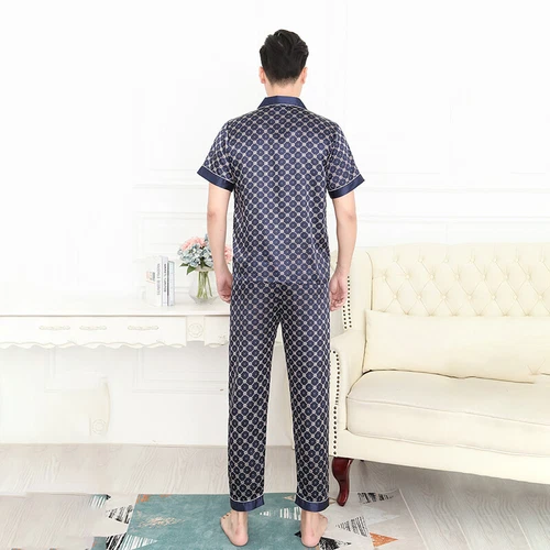 Luxus Herren Seide Satin Pyjama Set Weich Pyjama Langarm Nachtwäsche Loungewear - Bild 47 von 74