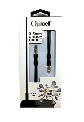 QuikCell 3.5 mm Auxiliary Aux Cable - 3.3 Ft. (1M) **NEW IN BOX**SEALED**