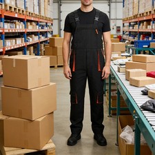 2-4L Bib and Brace Dungarees Mens Multi-Pocket PR Cargo Heavy Duty Work Overalls