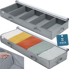 Under Bed Storage Containers, 2 Pack 47.5x16x6 inches / 120 40 15cm, Clear