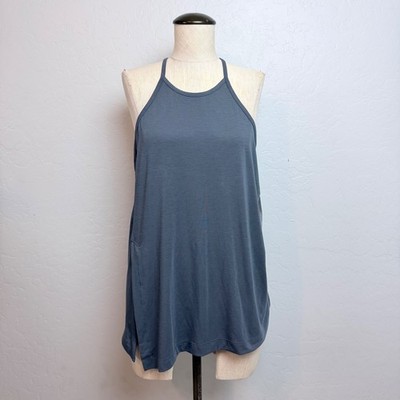 Athleta Essence Explore Tank Top Gray High Neck Racerback Womens Large NWT