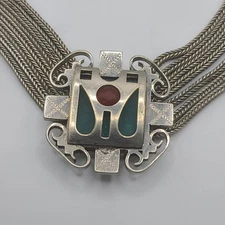 Vintage Albertina Watch Fob Horseshoe Western Tassle Silver Tone On Chain