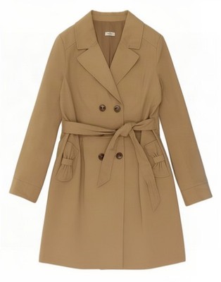 Liu Jo Damen Rebelqueen Trenchcoat IT 46 Large Beige Baumwolle OI05