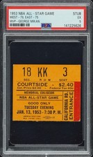 1953 NBA All Star Game Ticket Stub George Mikan MVP - Memorial Coliseum PSA 5 