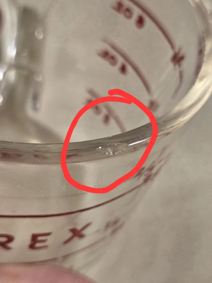 Rare 1940s Pyrex #18 1 Cup 8 Fl. Oz. Level Full Measuring Cup No Spout D Handle - Image 2 of 4