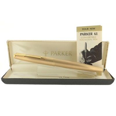 NEVER INKED 1975 PARKER 61 CIRRUS CLOUD CONVERTER FILLER 18K M NIB FOUNTAIN PEN