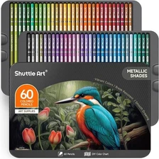 Shuttle Art 60 Metallic Colored 1 Count (Pack of 60), 60 Colors 
